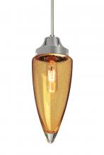  1JT-SULUAM-SN - Besa, Sulu Cord Pendant, Amber Bubble, Satin Nickel Finish, 1x60W Medium Base