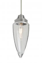  1JT-SULUCL-SN - Besa, Sulu Cord Pendant, Clear Bubble, Satin Nickel Finish, 1x60W Medium Base