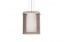  1KG-S00607-SN - Besa Pendant Pahu 8 Satin Nickel Transparent Smoke/Opal 1x100W Medium Base