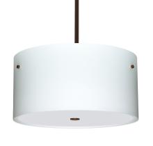  1KT-400807-LED-BR - Besa Tamburo 16 Pendant Opal Matte Bronze 3x11W LED