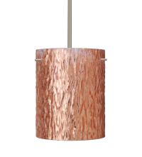  1TT-4006CS-LED-SN - Besa Tamburo 8 Pendant Stone Copper Foil Satin Nickel 1x11W LED