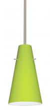  1TT-412435-SN - Besa Cierro Stem Pendant Satin Nickel Chartreuse 1x100W Medium Base