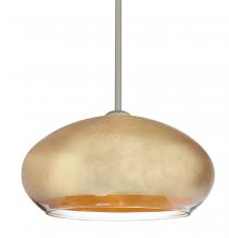  1TT-4345GF-SN - Besa Brio 14 Stem Pendant Satin Nickel Gold Foil 1x75W Medium Base