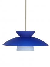  1TT-451323-SN - Besa Trilo 15 Stem Pendant Satin Nickel Blue Matte 1x75W Medium Base