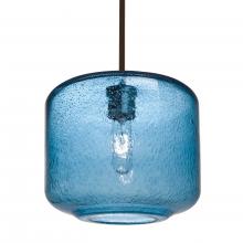  1TT-NILES10BL-BR-L - Besa Niles 10 Pendant, Blue Bubble, Bronze Finish, 1x60W Medium Base T10, 15Ft. Cord