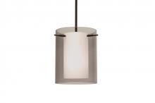  1TT-S00607-LED-BR - Besa Pendant Pahu 8 Bronze Transparent Smoke/Opal 1x11W LED