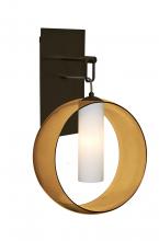  1WP-PLATOAM-LED-BR - Besa, Plato Wall Pendant, Amber/Opal, Bronze Finish, 1x5W LED