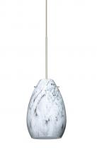 Besa Lighting 1XC-1713MG-SN - Besa Pendant Pera 6 Satin Nickel Marble Grigio 1x50W Halogen