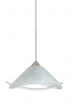 Besa Lighting 1XC-181304-LED-SN - Besa Pendant Hoppi Satin Nickel Marble/Clear 1x3W LED