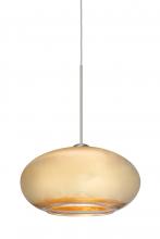  1XC-2492GF-LED-SN - Besa Pendant Brio 7 Satin Nickel Gold Foil 1x6W LED