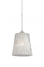  1XC-5125GL-LED-SN - Besa Pendant Nico 4 Satin Nickel Stone Glitter 1x5W LED