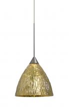  1XC-EVEGS-SN - Besa, Eve Cord Pendant, Stone Gold Foil, Satin Nickel Finish, 1x50W Halogen