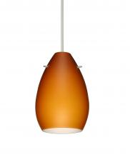  1XT-171380-LED-SN - Besa Pendant Pera 6 Satin Nickel Amber Matte 1x5W LED