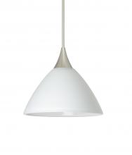  1XT-174307-SN - Besa Pendant Domi Satin Nickel White 1x50W Halogen