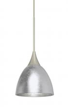  1XT-1758SF-SN - Besa Divi Pendant, Silver Foil, Satin Nickel, 1x50W Halogen