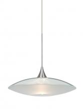  1XT-6294CL-LED-SN - Besa Pendant Spazio Satin Nickel Clear/Frost 1x5W LED