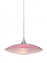  1XT-6294RD-LED-SN - Besa Pendant Spazio Satin Nickel Red/Frost 1x5W LED