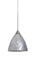  1XT-EVESS-LED-SN - Besa, Eve Cord Pendant, Stone Silver Foil, Satin Nickel Finish, 1x5W LED