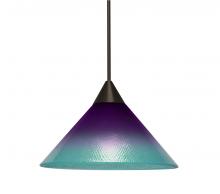  1XT-JADEPB-LED-BR - Besa, Jade Cord Pendant, Purple/Blue, Bronze Finish, 1x3W LED