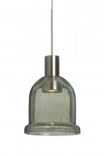  1XT-KIBAMS-LED-SN - Besa, Kiba Cord Pendant, Moss Bubble, Satin Nickel Finish, 1x3W LED