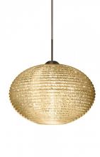  1JC-4913GD-LED-BR - Besa Pendant Pape 12 Bronze Gold Glitter 1x9W LED