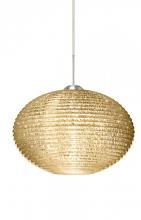  1JT-4913GD-SN - Besa Pendant Pape 12 Satin Nickel Gold Glitter 1x75W Medium Base