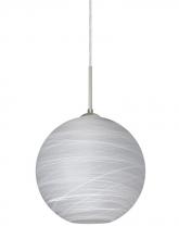  1JT-COCO1060-LED-SN - Besa Coco 10 Pendant, Cocoon, Satin Nickel Finish, 1x9W LED