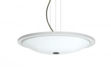  1KV-913039-LED-BR - Besa Manta 18 Round Suspension Pendant, Opal Glossy, Bronze, 1x24W LED