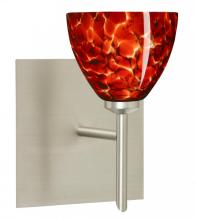  1SW-185841-LED-SN-SQ - Besa Divi Wall With SQ Canopy 1SW Garnet Satin Nickel 1x5W LED