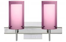  2SW-A44007-CR-SQ - Besa Pahu 4 Wall With SQ Canopy 2SW Transparent Amethyst/Opal Chrome 2x40W G9