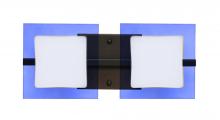  2WS-773592-LED-BR - Besa Wall Alex Bronze Opal/Blue 2x5W LED