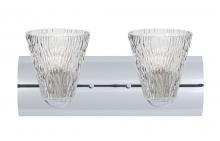  2WZ-NICO5CL-CR - Nico 5 Vanity, Clear Stone, Chrome Finish, 2x60W Medium Base