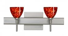  2SW-185841-LED-SN-SQ - Besa Divi Wall With SQ Canopy 2SW Garnet Satin Nickel 2x5W LED