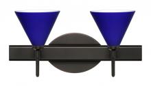  2SW-5121CM-LED-BR - Besa Wall Kani Bronze Cobalt Blue Matte 2x5W LED