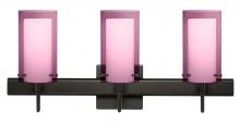  3SW-A44007-LED-BR-SQ - Besa Pahu 4 Wall With SQ Canopy 3SW Transparent Amethyst/Opal Bronze 3x5W LED