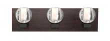  3WF-BOCABB-BR - Besa, Boca Vanity, Clear Bubble, Bronze Finish, 3x40W Halogen