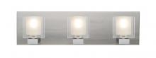  3WF-BOLOFR-SN - Besa, Bolo Vanity, Clear/Frost, Satin Nickel Finish, 3x40W Halogen