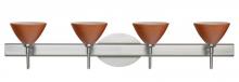Besa Lighting 4SW-1743CH-LED-SN - Besa Wall Domi Satin Nickel Cherry 4x5W LED