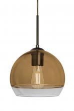  J-ALLY8AM-EDIL-BR - Besa, Ally 8 Cord Pendant For Multiport Canopy, Amber/Clear, Bronze Finish, 1x5W LED