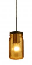  J-MILO4AM-BR - Besa Pendant For Multiport Canopy Milo 4 Bronze Amber 1x40W Medium Base A15