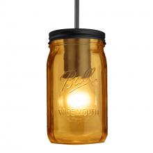 Besa Lighting J-MILO4AM-EDIL-BK - Besa Pendant For Multiport Canopy Milo 4 Black Amber 1x5W LED Filament