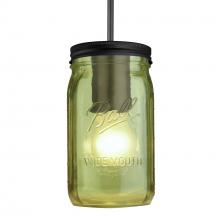 Besa Lighting J-MILO4GR-EDIL-BK - Besa Pendant For Multiport Canopy Milo 4 Black Green 1x5W LED Filament