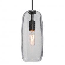  J-PINOT13CL-BK-L - Besa, Pinot 13 Cord Pendant for Mulitport Canopy, Clear Bubble, Black FInish 1x60W In