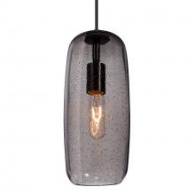  J-PINOT13SM-BK-L - Besa, Pinot 13 Cord Pendant for Mulitport Canopy, Smoke Bubble, Black FInish 1x60W In