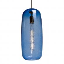  J-PINOT18BL-BR-L - Besa, Pinot 18 Cord Pendant for Mulitport Canopy, Blue Bubble, Bronze FInish 1x60W In