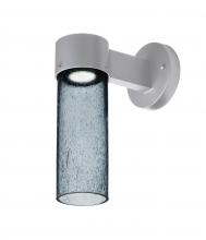  JUNI10BL-WALL-LED-SL - Besa, Juni 10 Outdoor Sconce, Blue Bubble, Silver Finish, 1x4W LED