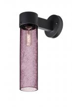  JUNI16PL-WALL-BK - Besa, Juni 16 Outdoor Sconce, Plum Bubble, Black Finish, 1x60W Medium Base