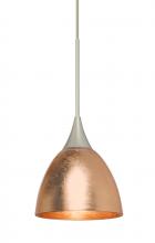  X-1758CF-SN - Besa Divi Pendant, Copper Foil, Satin Nickel, 1x50W Gy6.35