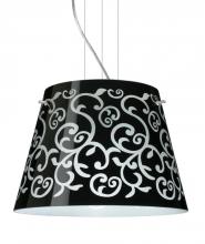  1KV-4340BD-SN - Besa Pendant Amelia 15 Satin Nickel Black Damask 3x100W A19