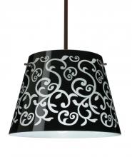  1KT-4340BD-LED-BR - Besa Amelia 15 LED Pendant 1KT Black Damask Bronze 3x11W LED